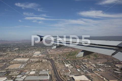 Aerial Aircraft Wing Phoenix Arizona Industrial City