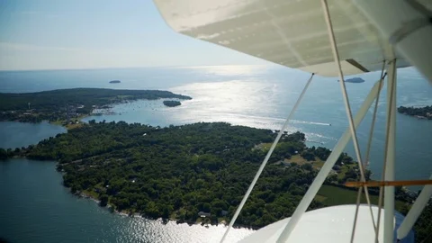 Aerial Airplane view of an Island Stock Footage