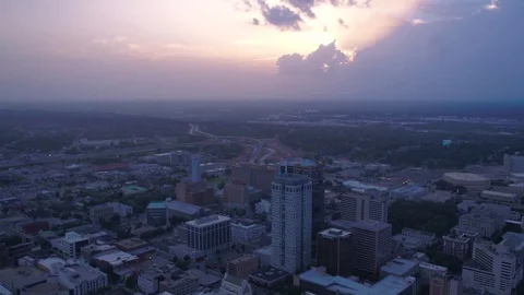 Aerial Alabama Birmingham July 2017 Sunset 4K Inspire 2 Stock Footage