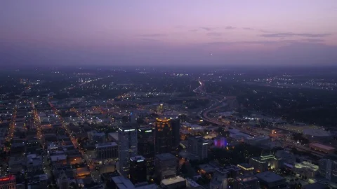 Aerial Alabama Birmingham July 2017 Night 4K Inspire 2 Stock Footage