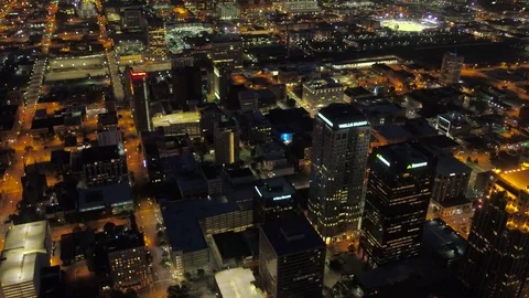 Aerial Alabama Birmingham July 2017 Night 4K Inspire 2 Stock Footage