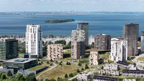 Aerial Almere Duin Video stock 320180092