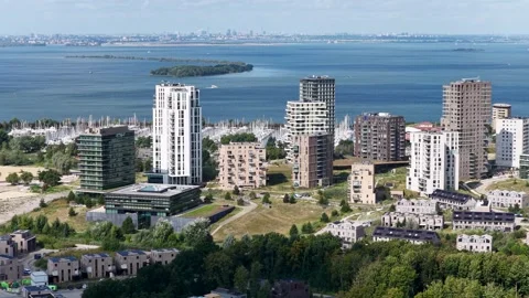 Aerial Almere Duin Video stock 320180095