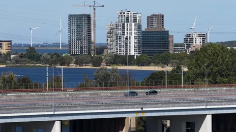 Aerial Almere Duin Video stock 320180116