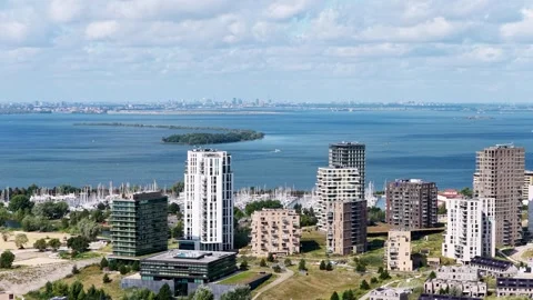 Aerial Almere Duin Video stock 320180162