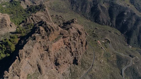 Aerial along mountain ridge Stock Footage 100714352