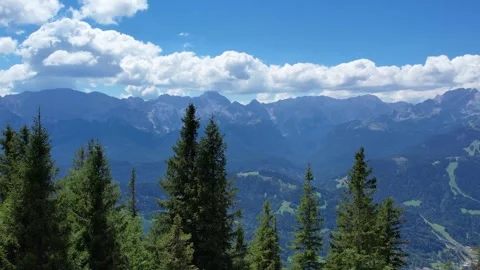 Aerial of Alps mountain range in Bavaria, Germany Stock Footage 242225152