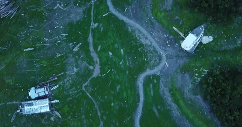 Aerial of Amazon River Basin Overhead Stock Footage 97360817