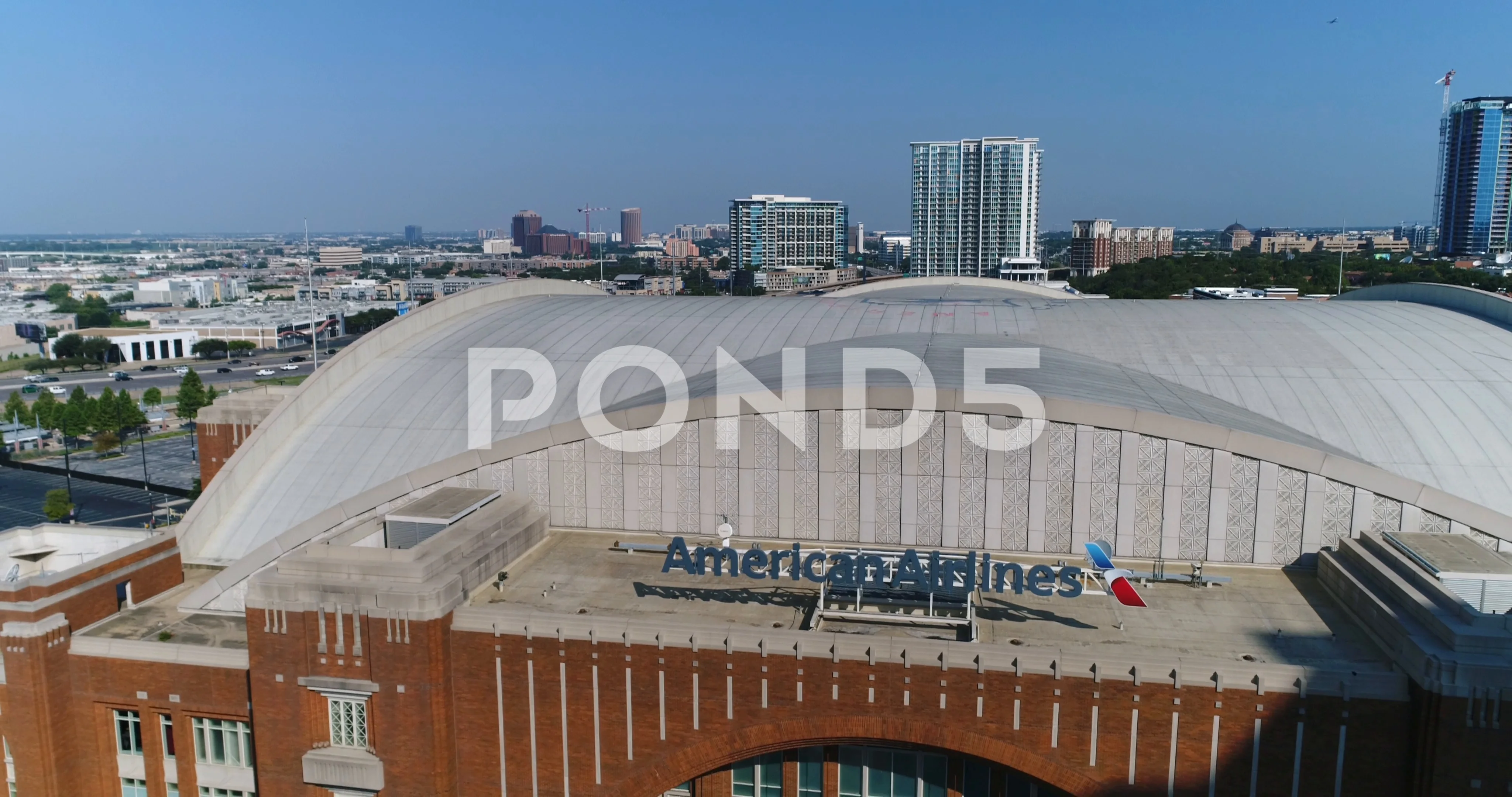 Aerial of the American Airlines Center Dallas