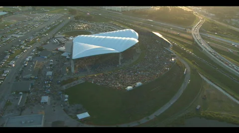 Aerial Amphitheater Concert Stock Footage