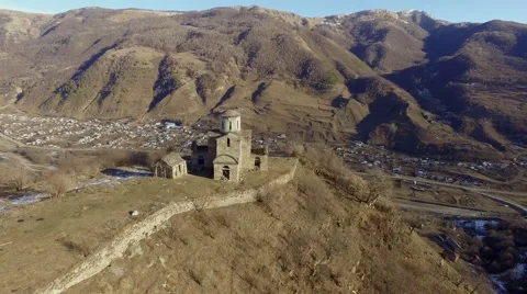 Aerial Ancient Temple Stock Footage 62711316