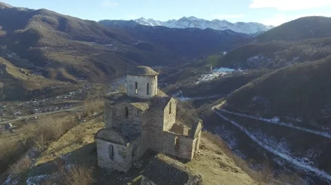 Aerial Ancient Temple in the mountain Stock Footage 62710984