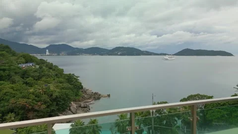 Aerial and drone view of the pool in Phuket resort, Thailand Stock Footage 264972152