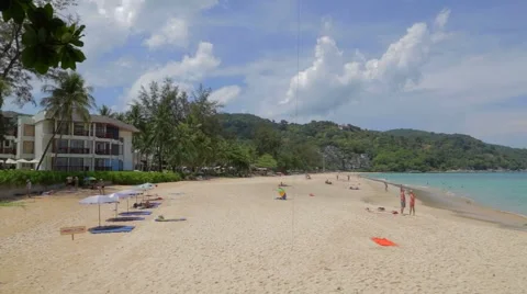 Aerial angle - perfect day Kata noi beach Phuket Stock Footage 50225035