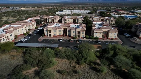 Aerial of an apartment or condo complex Stock Footage 224175499