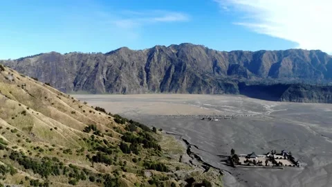 Aerial The appearance of Pura Luhur Poten in Bromo Stock Footage