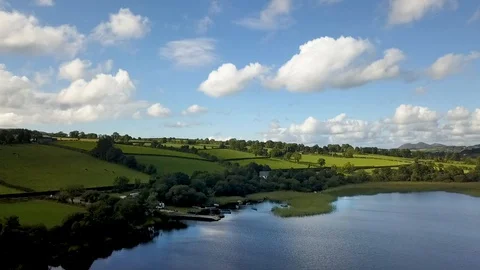 Aerial approach of small pier Stock Footage 129317752