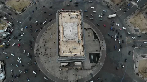 Aerial of the Arc de triomphe in Paris. France. Stock Footage 138496046