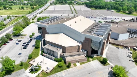 Aerial arc shot of Allen County War Stock Video Pond5