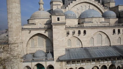 Aerial, architecture, blue, city, historical, islam, islamic, istanbul, mosque,  Stock Footage