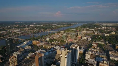 Aerial Arkansas Little Rock September 2016 4K Stock Footage