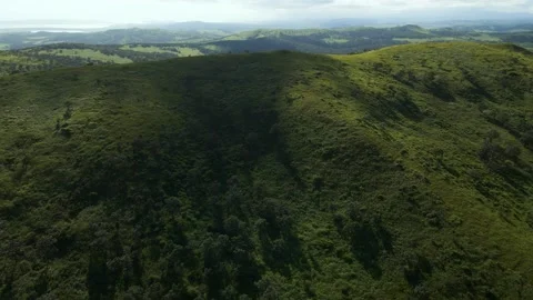 Aerial, Around, Mountains Range, Summer, Clear, Deciduous Forest, Sunny Stock Footage 163096610