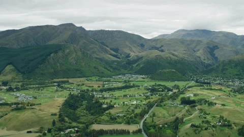 Aerial of Arrowtown Stock Footage 155425091