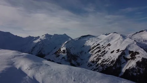 Aerial of Austrian Alps in winter Stock-Footage 145803408