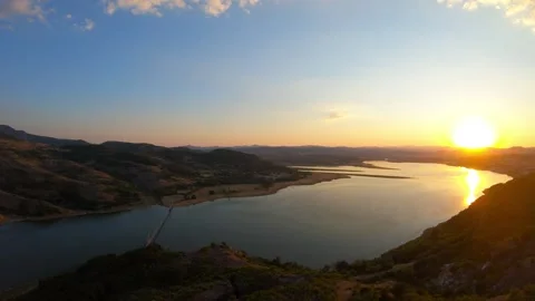 Aerial Backward Flight over Studen Kladenets Reservoir and Lisytsite Bridge Stock Footage 321337720