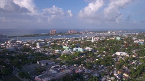 Aerial Bahamas Nassau July 2017 Sunny Day 4K Inspire 2 Stock Footage