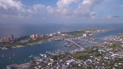 Aerial Bahamas Nassau July 2017 Sunny Day 4K Inspire 2 Stock Footage
