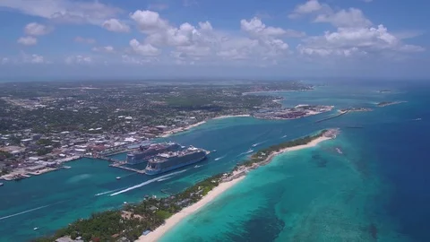 Aerial Bahamas Nassau July 2017 Sunny Day 4K Inspire 2 Stock Footage