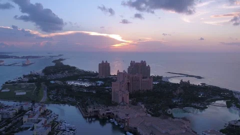 Aerial Bahamas Nassau July 2017 Sunset 4K Inspire 2 Stock Footage