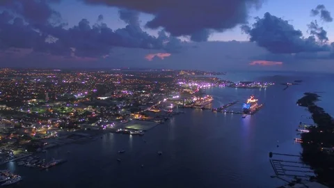 Aerial Bahamas Nassau July 2017 Night 4K Inspire 2 Stock Footage