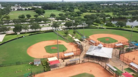 Aerial of baseball Field complex Stock Footage 337958179