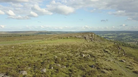 Aerial, Baslow Edge Stock Footage 111000402