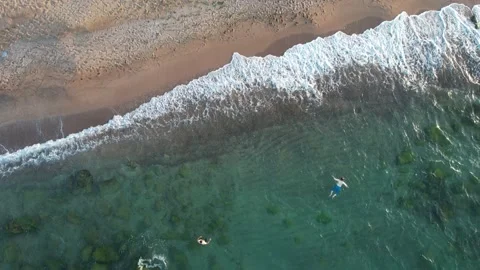 Aerial beach and waves Video stock 224733667