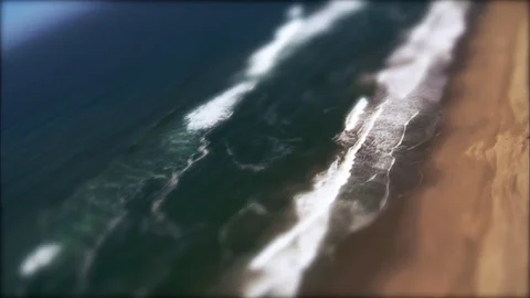 Aerial of Beach with Blur Stock Footage 71630255