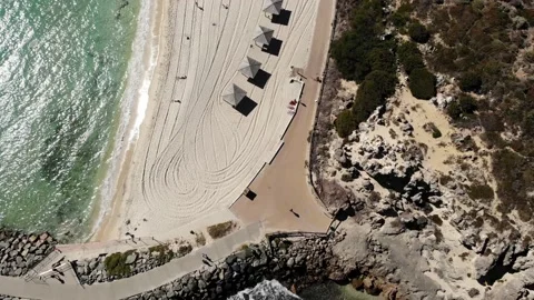 Aerial - Beach Boxes - Perth Stock Footage 132377879