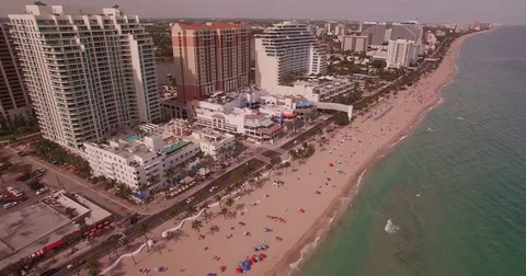 Aerial Beach Flyover Video stock 71989744