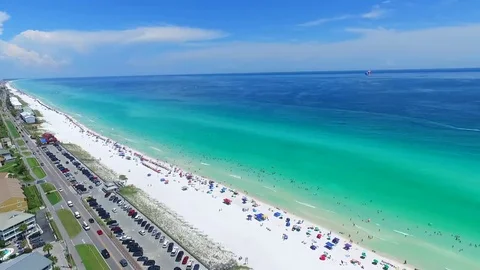 Aerial beach flyover Video stock 77578548