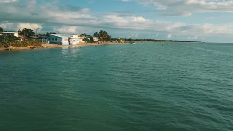 Aerial beach harbor Stock Footage 236708227