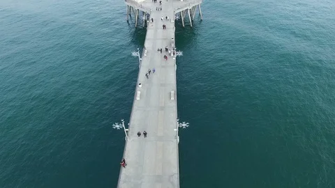 Aerial of Beach Pier Stock Footage 93531822