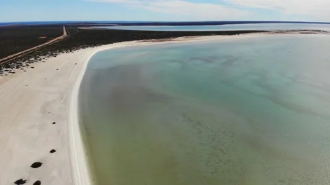 Aerial beach - Shell Beach - Western Australia Stock Footage 132378184