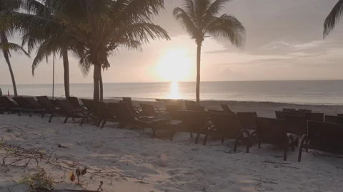 Aerial Beach Sunrise Low Angle Shot 6K LOG Stock Footage 199876582