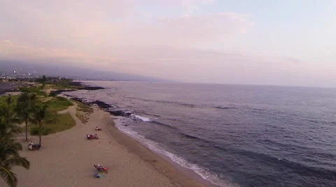 Aerial Beach Sunset Stock Footage 40048549