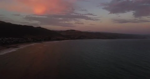 Aerial of beach at sunset Stock Footage 171191223