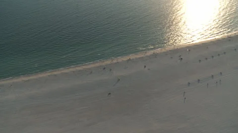 Aerial Beach Vertical Sunset 2 Video stock 3778282