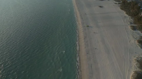 Aerial Beach Vertical Sunset Video stock 3774962