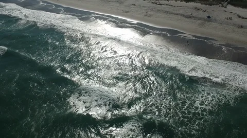 Aerial Beach View Video stock 100563828